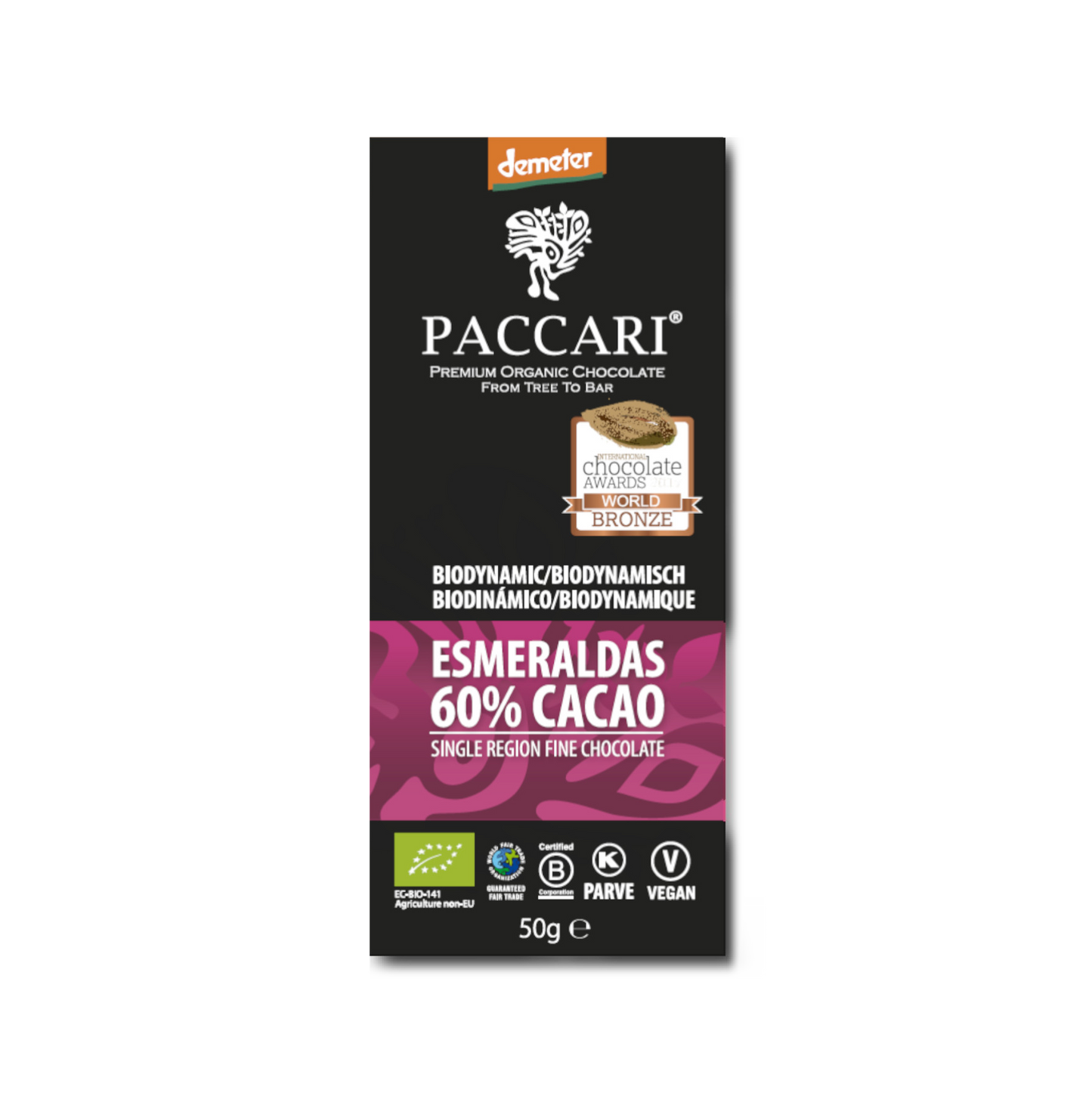 PACCARI | Demeter Bio Schokolade Esmeraldas | Ecuador | 60% Kakao