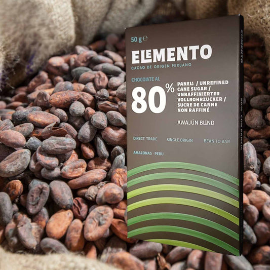 ELEMENTO, Schokolade mit Panela, 80% Kakao, Awajún, Peru
