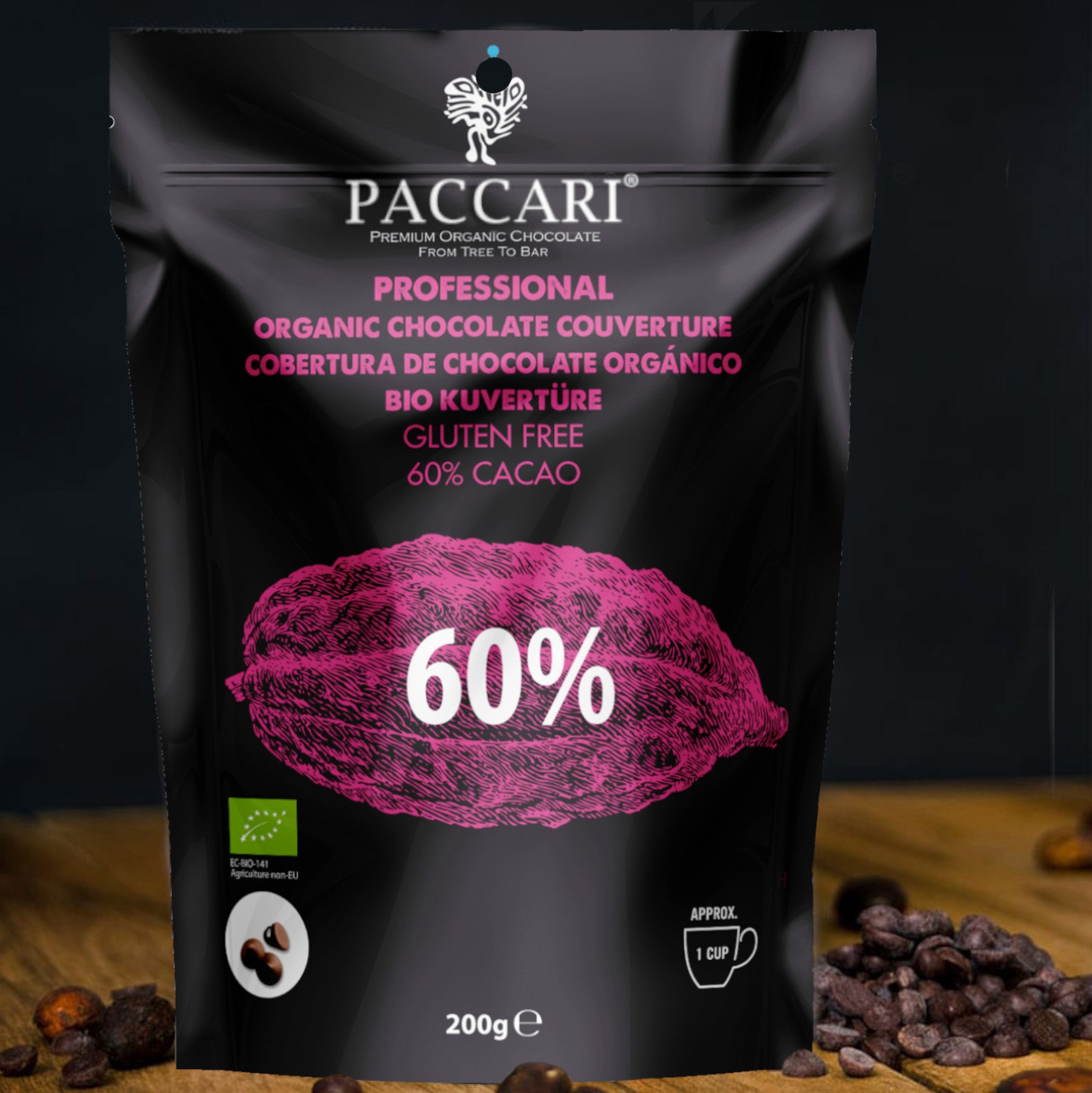 Paccari, Bio Schokolade, Chips, 60%, Ecuador