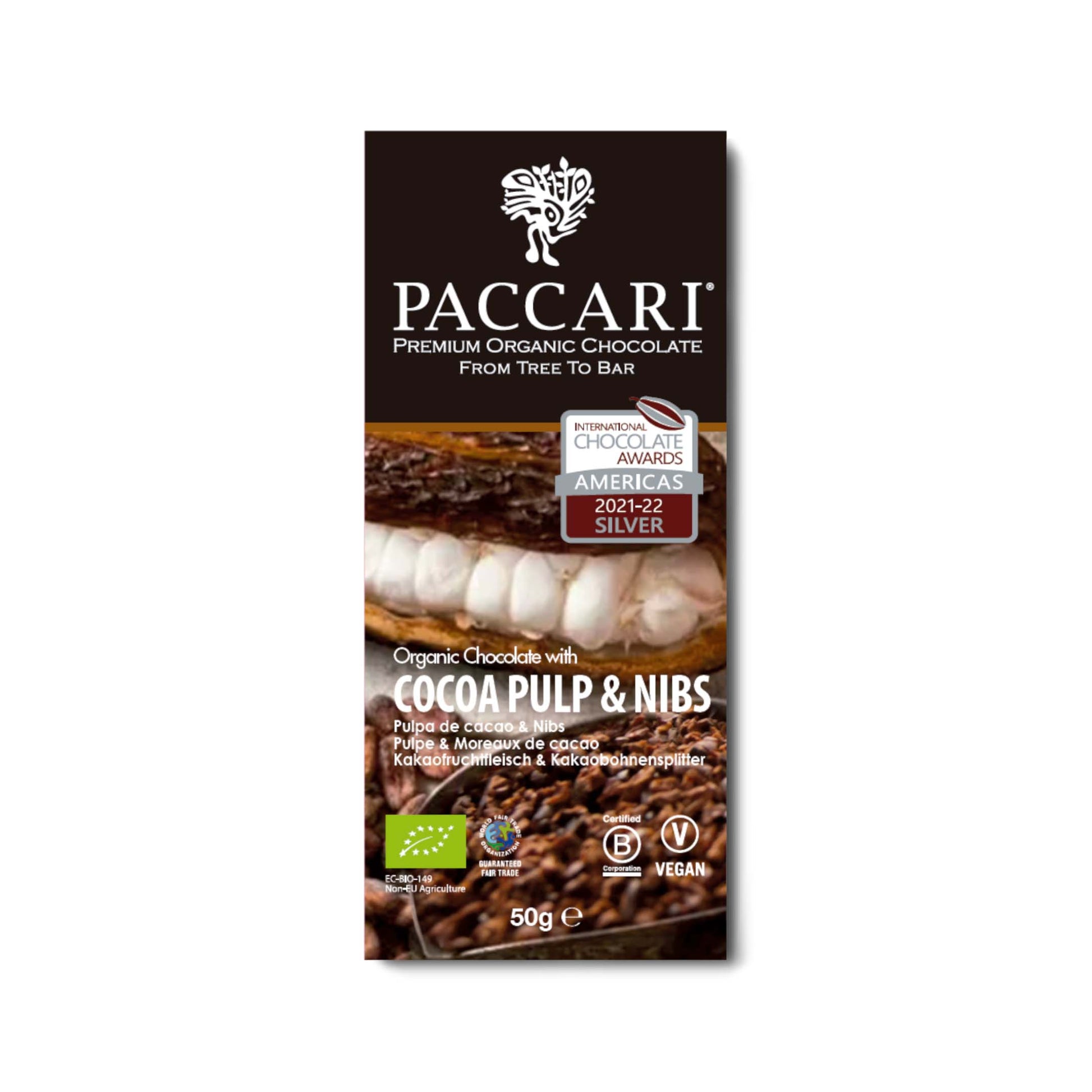 PACCARI, Bio Schokolade, Kakaopulpe & Nibs, Ecuador, 60% Kakao