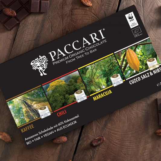 PACCARI | Bio Schokolade Geschenkeset | WWF Sonderedition | Ecuador | 60% Kakao