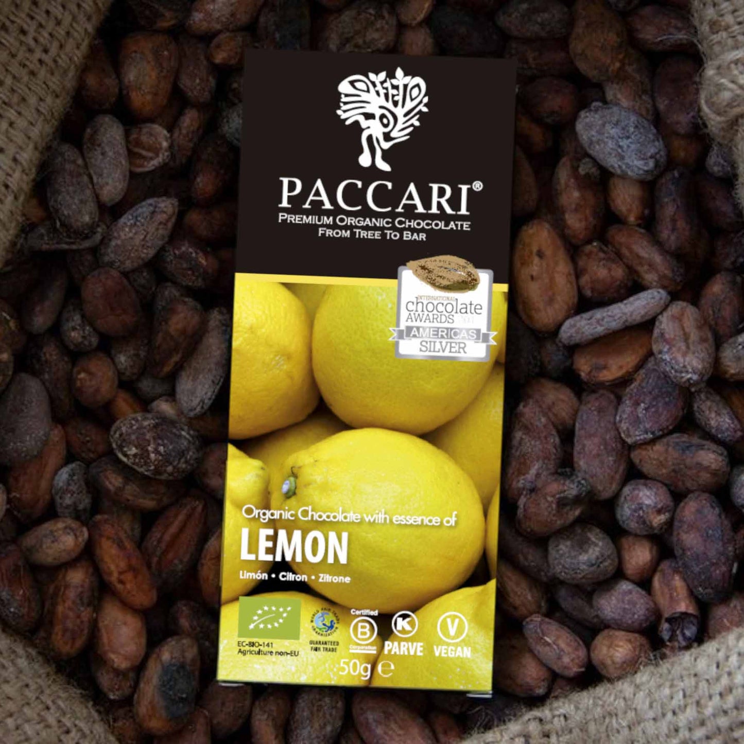 PACCARI, Bio Schokolade, Zitrone, Ecuador, 60% Kakao