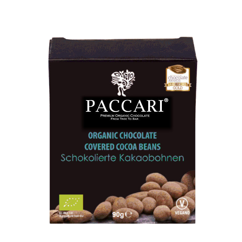 PACCARI, Bio schokolierte Kakaobohnen mit Kakaopulver, Ecuador