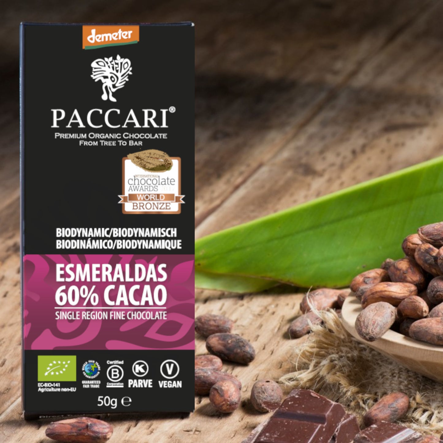 PACCARI | Demeter Bio Schokolade Esmeraldas | Ecuador | 60% Kakao