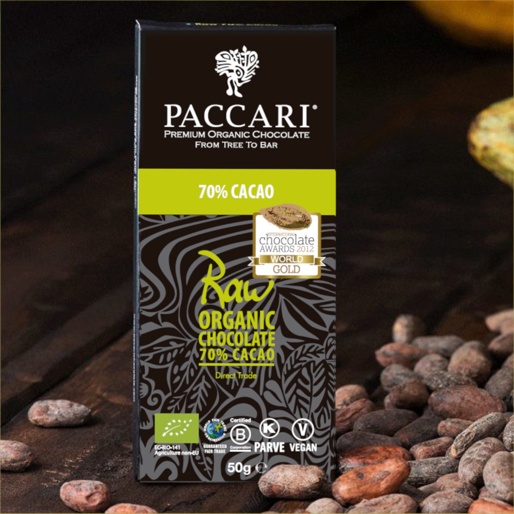 Paccari, rohe Bio Schokolade, 70%, Ecuador